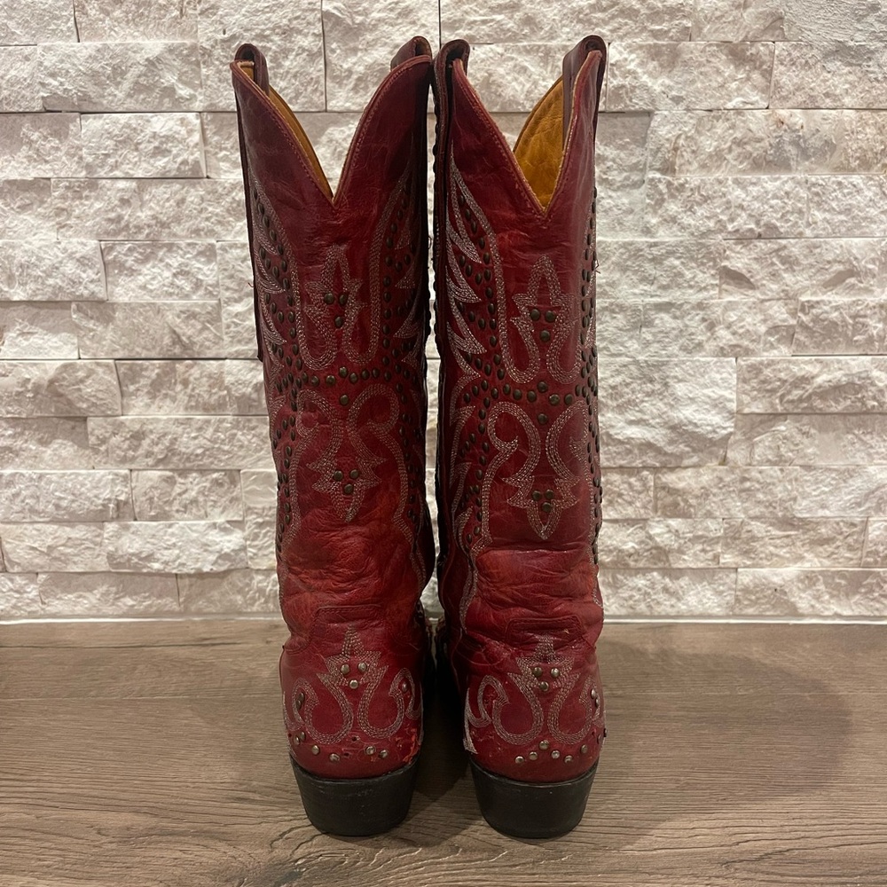 OLD GRINGO Red Embroidered Western Studded Cowboy Boots - Picture 14 of 14
